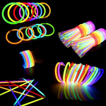 Kimimara Glow Sticks 100 Pack with Connectors, Glow in the Dark Party Supplies with Glow Bracelets & Necklaces for Kids & Adults