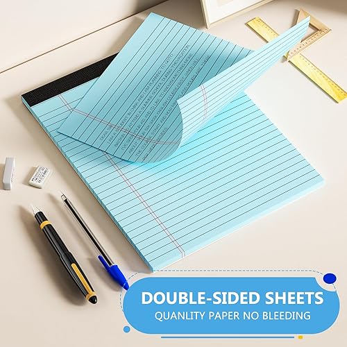 Miniatura 4 de Bloc de notas legales de 8.5 x 11 pulgadas, paquete de 2 blocs de notas de papel con rayas, rayas anchas, 30 hojas60 páginas por bloc de notas, bloc