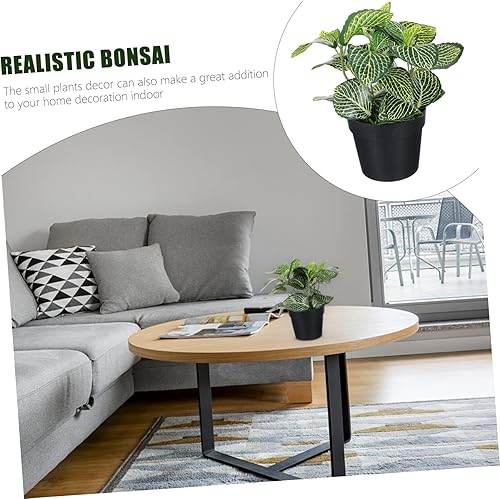 Miniatura 4 de Abaodam Planta artificial simulada en maceta, plantas de interior falsas, decoración de hojas verdes sintéticas, vegetación artificial en maceta,