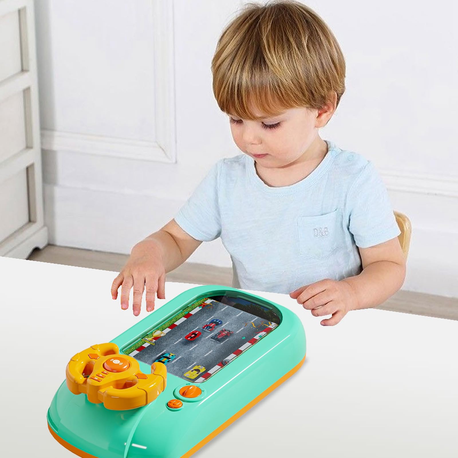 Lernspielzeug Lenkradsimulation für Kinder, Fahrspielzeug, Puzzle, Desktop-Spielkonsole, um Rennen durch das große Abenteuer zu vermeiden