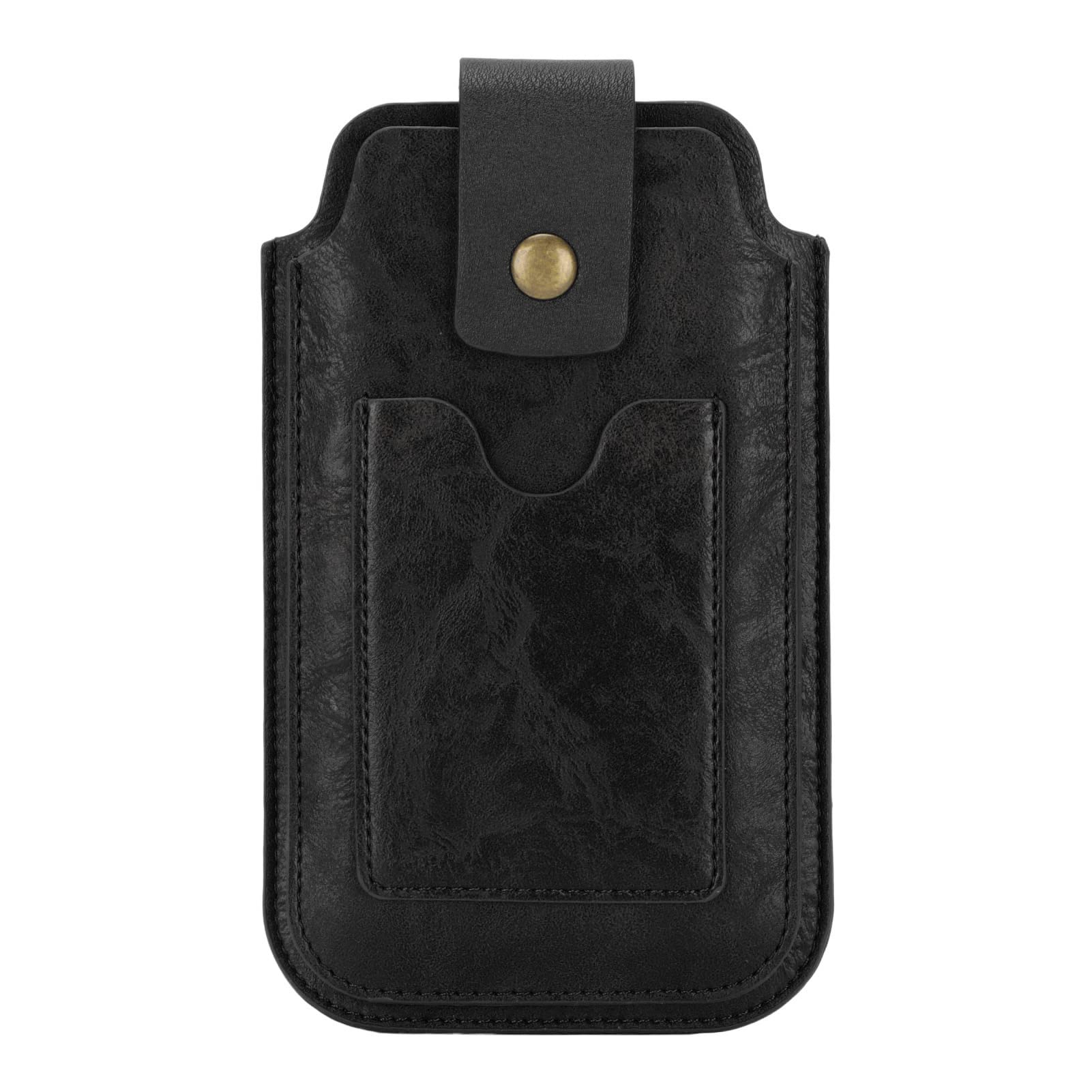 ASHATA PU Leather Phone Holster, Multifunctional Retro Phone Belt Case with Magnetic, Belt Clip, Carabiner, Card Slot and Pen Strap, Phone Holster Pouch for 4.7in to 5.5in Two Mobile