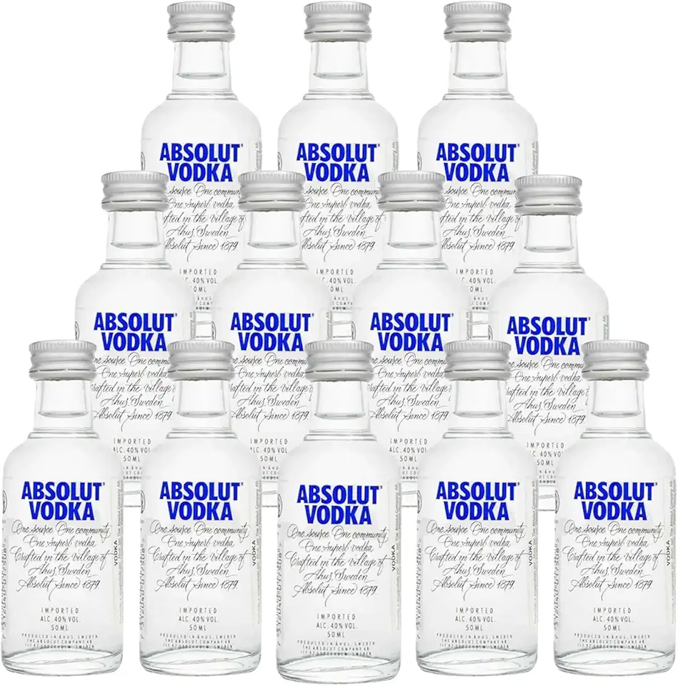 Mini Vodka Absolut, Kit 12 Unidades, 50ml