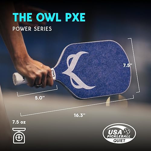 Miniatura 3 de OWL Pala Sport PXE  Aprobado por USAPA Pro Tournament  Power Series 13 MM Core  Agarre alargado  Nuevo diseño y superficie patentados de