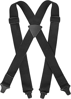 Black Ski Suspenders Men Women General,Heavy Duty Clip Can Be Firmly Fixed Pants Belt, Adjustable Tightness X Back