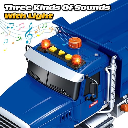 Miniatura 3 de SpringFlower Camión volquete grande de juguete para niños de 3, 4, 5, 6, 7 años, camión de juguete con sonido y luz, regalos de cumpleaños para