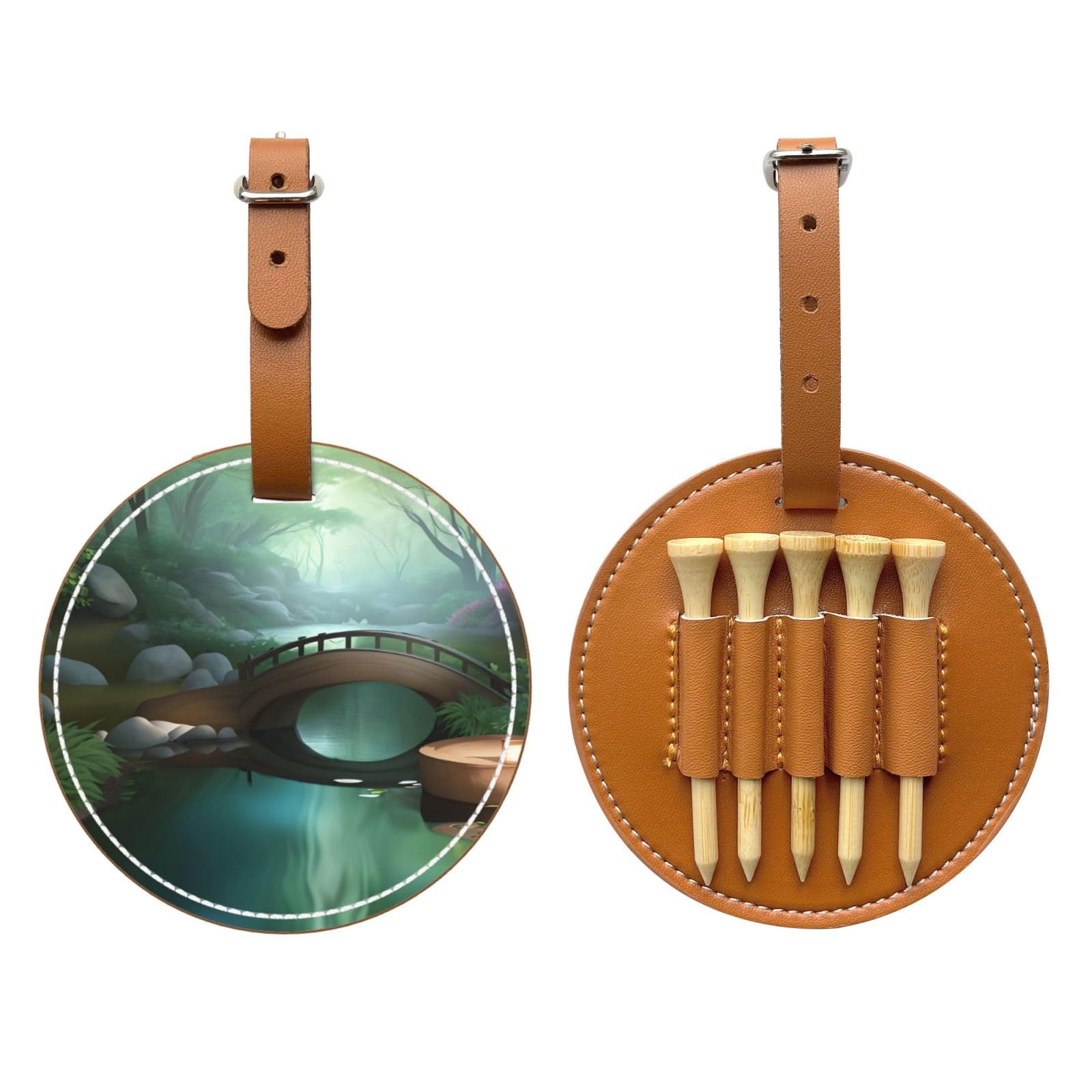 WXXWXD Little Bridge in the East Printed Golf Tee Storage Bag - Portable Storage, Easily Organize Tees