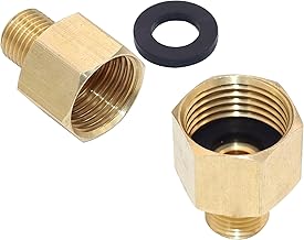 2 x Connettori per tubo del gas da 1/2" a filettatura sinistra da 1/4", in ottone, adattatore per fornello a gas da 1/2", filettatura interna destra a filettatura esterna sinistra da 1/4", adattatore