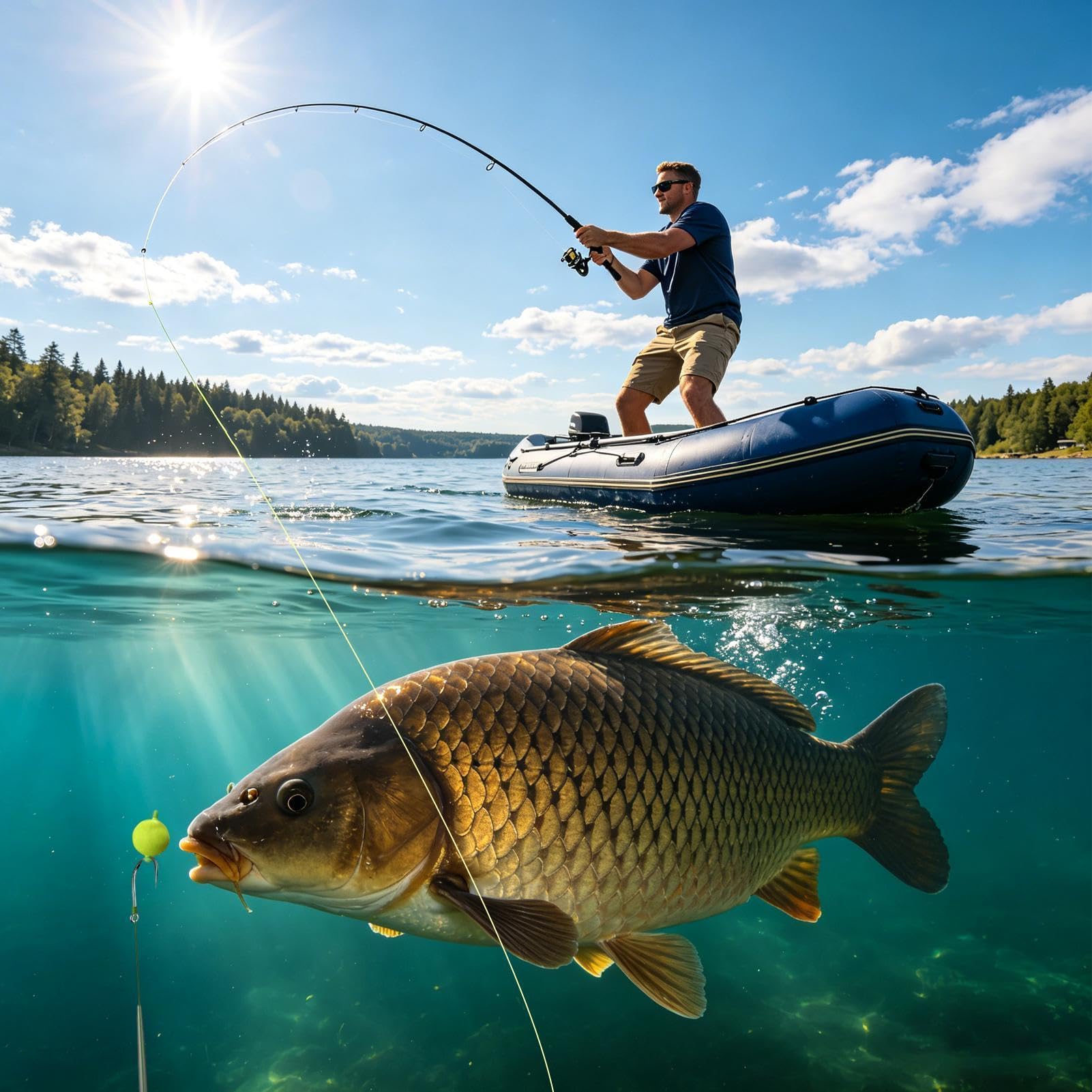 Hameçons,5 Pièces Bas De Ligne De Pêche Pré-Montés,Avec Hameçons Truite Métalliques À Bille Flottante - Pour la Pêche en Étang, Lac, Rivière, ainsi que pour Silure, Truite, Marigane, Saumon et