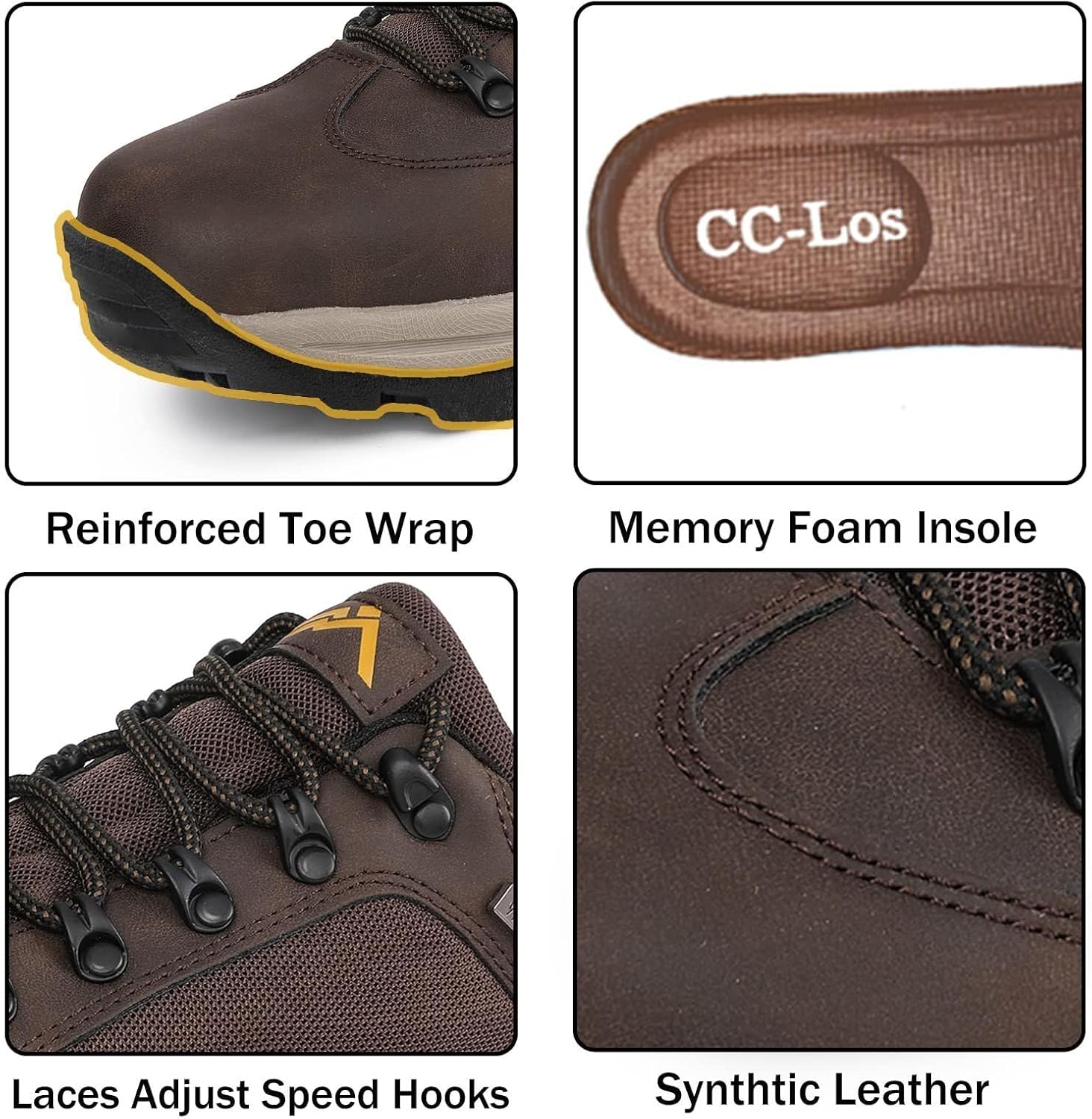 CC-Los Sneaker Herren Bequem Leichte Wanderschuhe Atmungsaktive Trekkingschuhe Braun 40 - Image 7