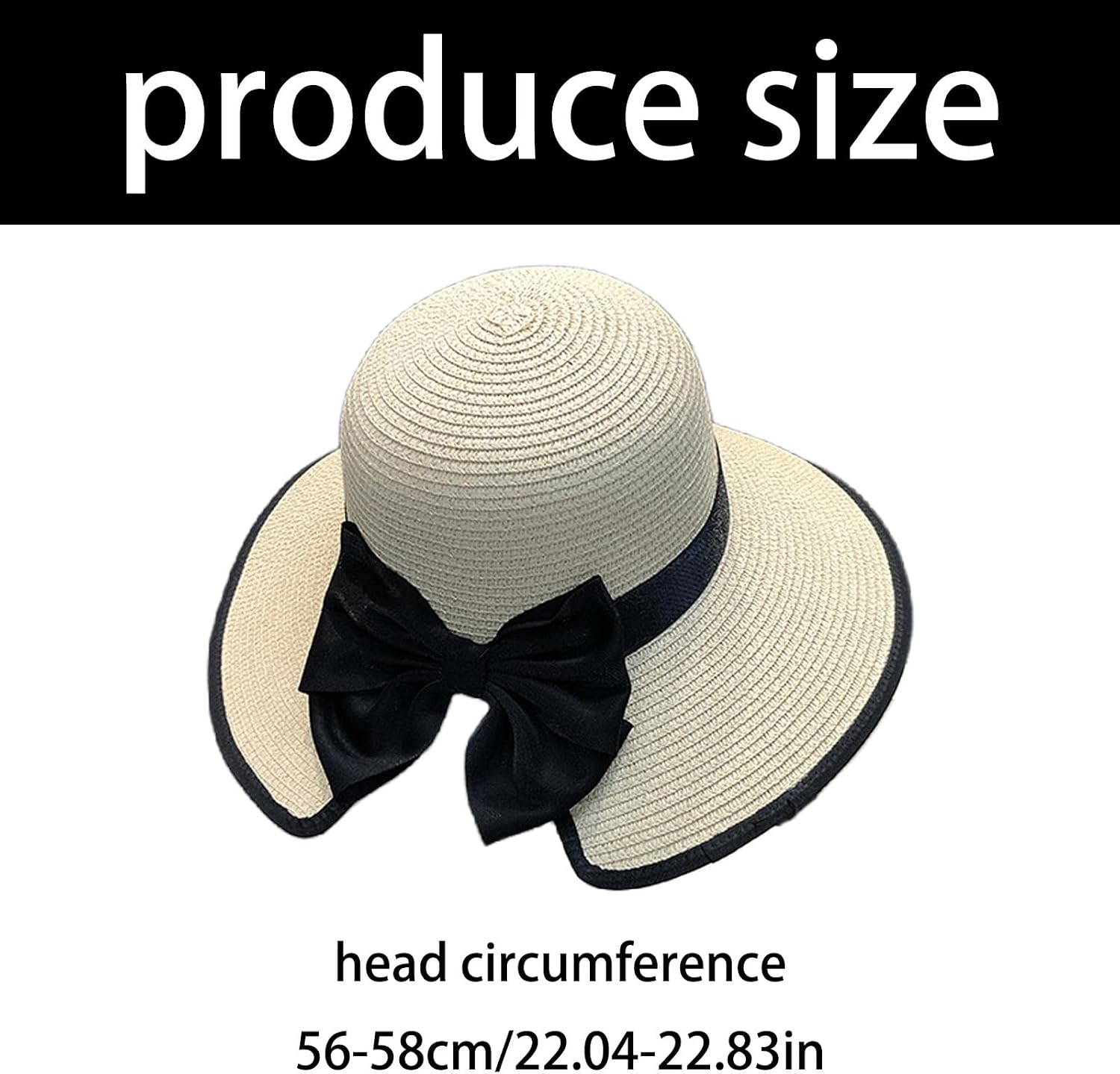 Bowknot Hat Straw Sun Panama Headwear for Women Teens Holiday Wear Party Gatherings Dressingup Headpiece Women Sun
