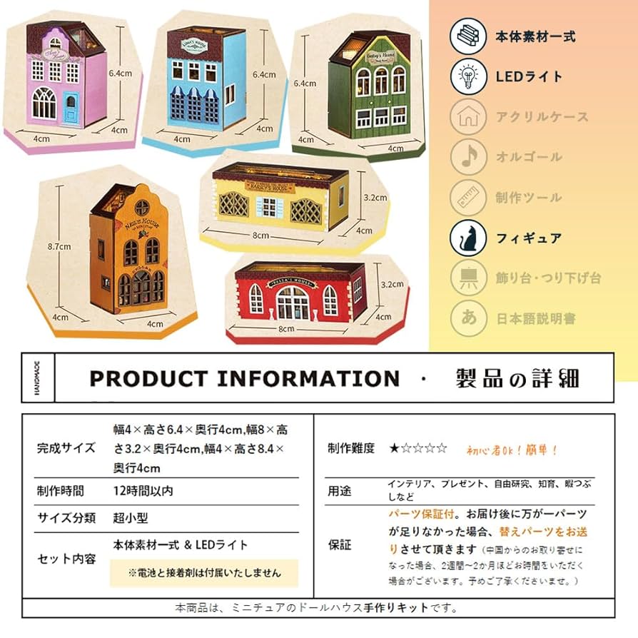 Amazon | moin moin ドールハウス ミニチュア 手作りキット