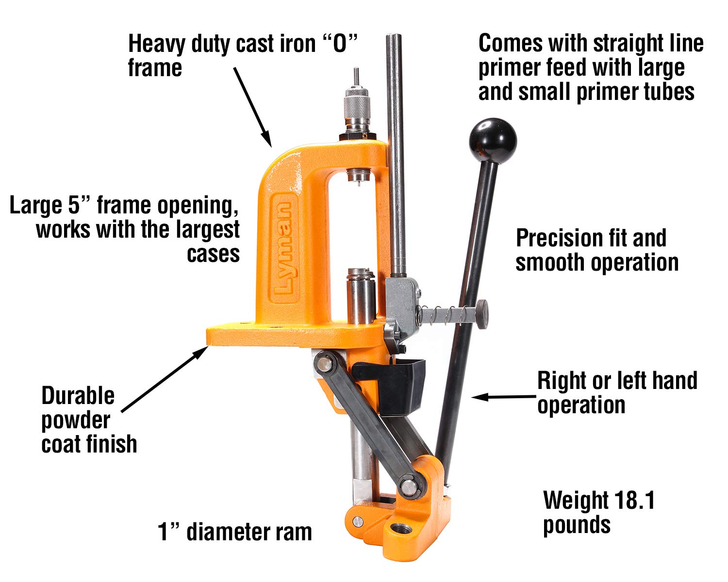 Lyman Brass Smith Victory Press Prensa Mono-Station Con Estructura de Acero Fundido Gestell aus Gusseisen, Mischung, One Size von X-Targets