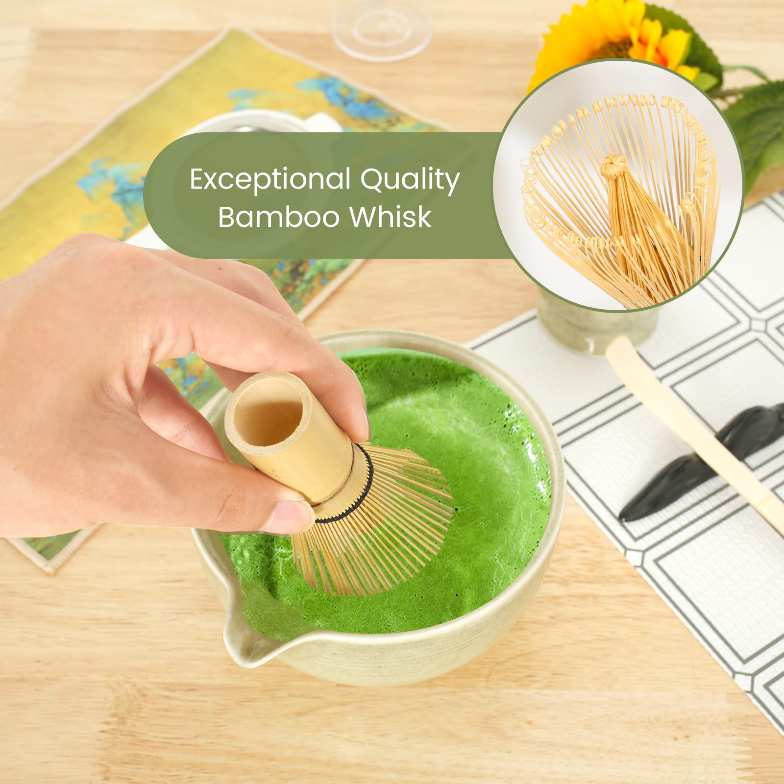 7 Pack Matcha Kit Professional Matcha Whisk Set Complete Matcha