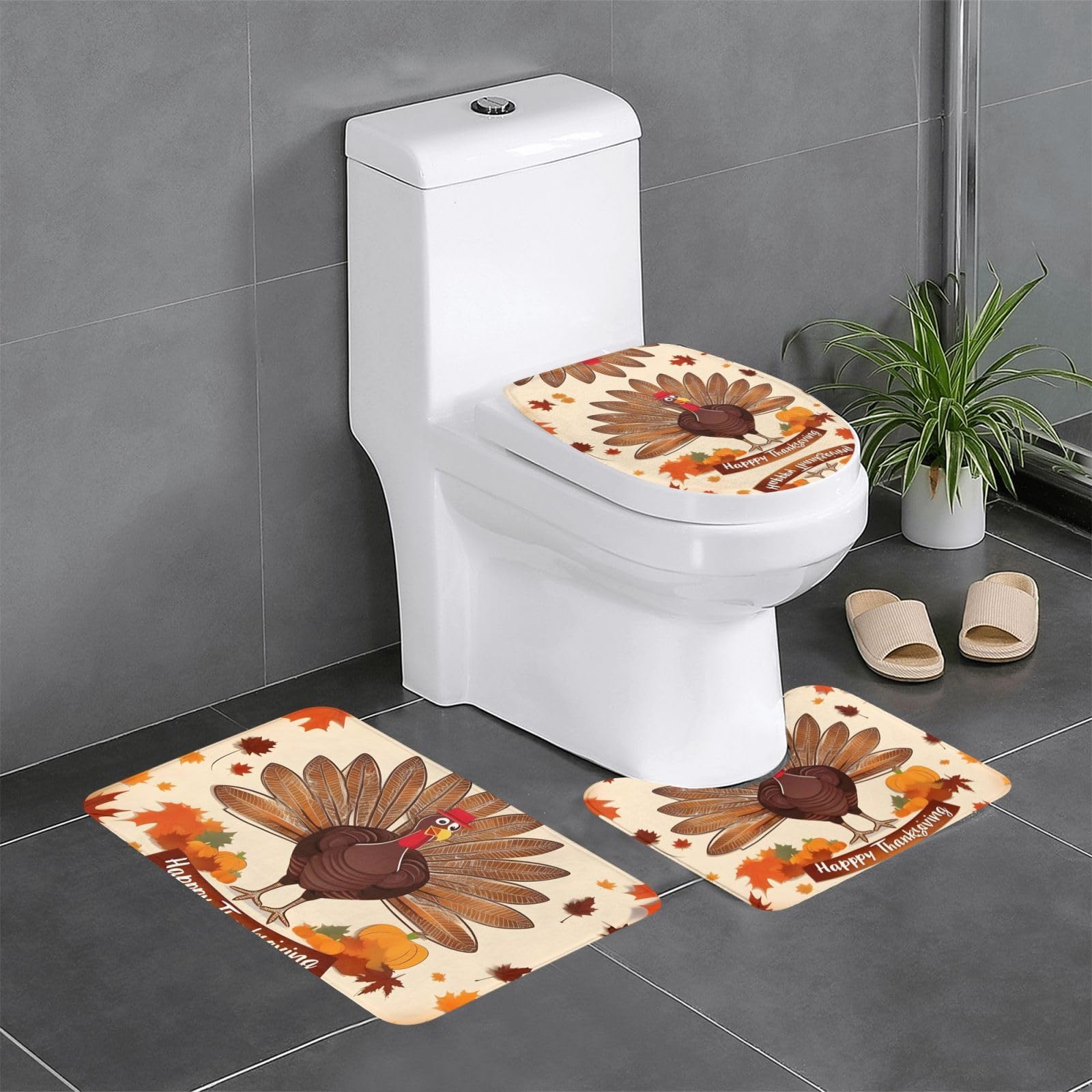 Tapis de bain antidérapants évite les chutes décor feuilles d'érable