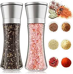 2 Moedor de Pimenta e Sal, Moedor de Sal Grosso de Moagem Ajustável, Saleiro e Pimenteiro-do-Reino Eficiente e Prático, 200ml