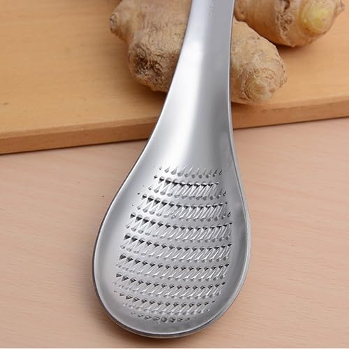 Miniatura 7 de Rallador de jengibre de acero inoxidable Cuchara Limón Zester Rallador de queso Wasabi Jengibre Prensa de ajo inoxidable Gadget