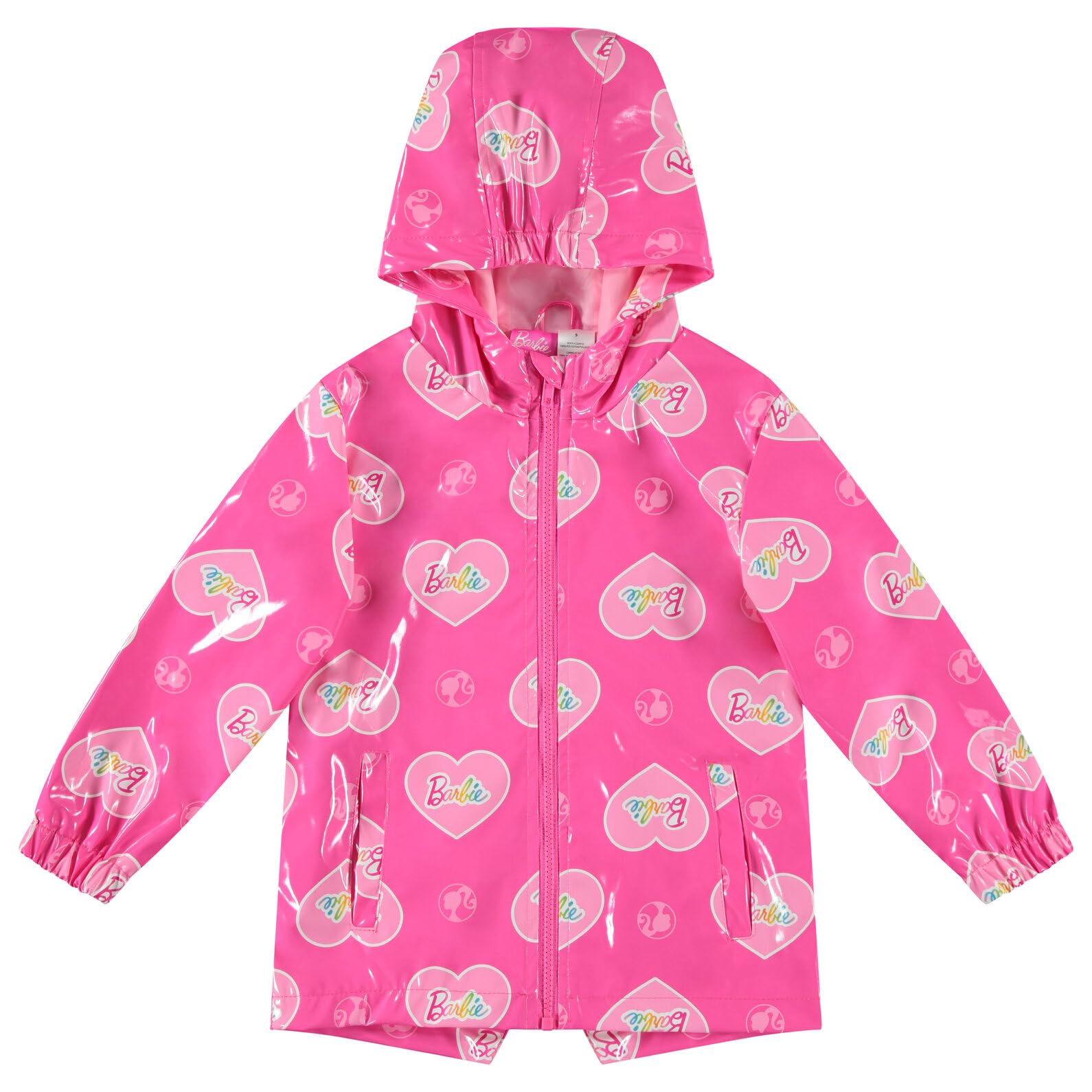 Barbie Girls Zip Up Waterproof Rain Jacket Little Kid to Big Kid Sizes (4-14-16)