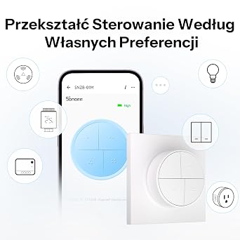 SONOFF Orb 4-in-1 Zigbee Smart Scene Button (SZNB-01M) | Wireless Smart Button & Light Remote | Multi Scene Controller | Easy No-Wire Installation | Open-Source Platforms Compatible