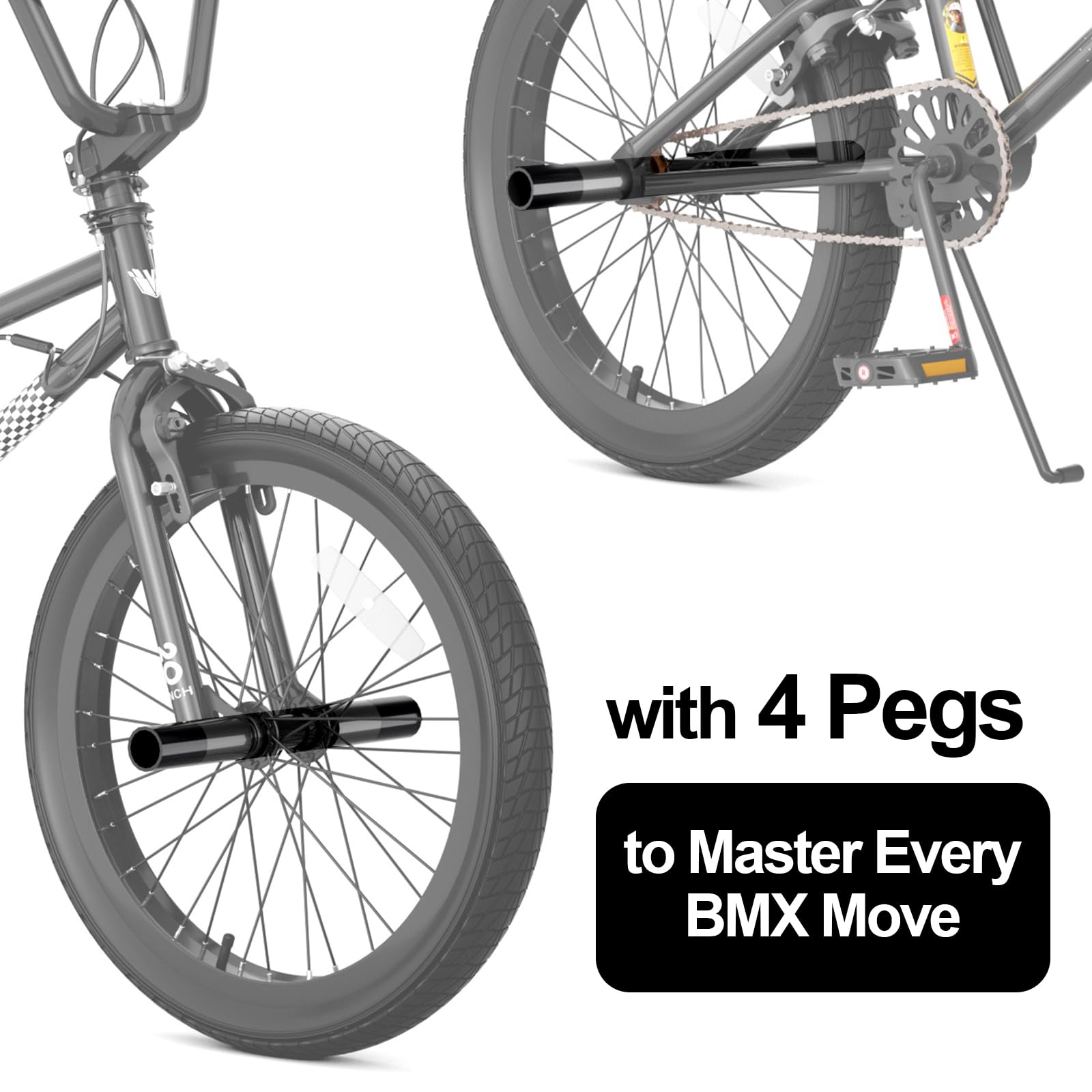 Amazon.com : KORIMEFA 20 inch Freestyle BMX Bike, Trick Bicycle