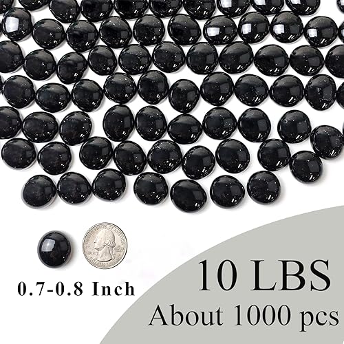 Miniatura 29 de Cuentas de vidrio transparente de 1 libra para jarrones, 100 piedras de vidrio, canicas de vidrio plano transparente para relleno de jarrones, velas