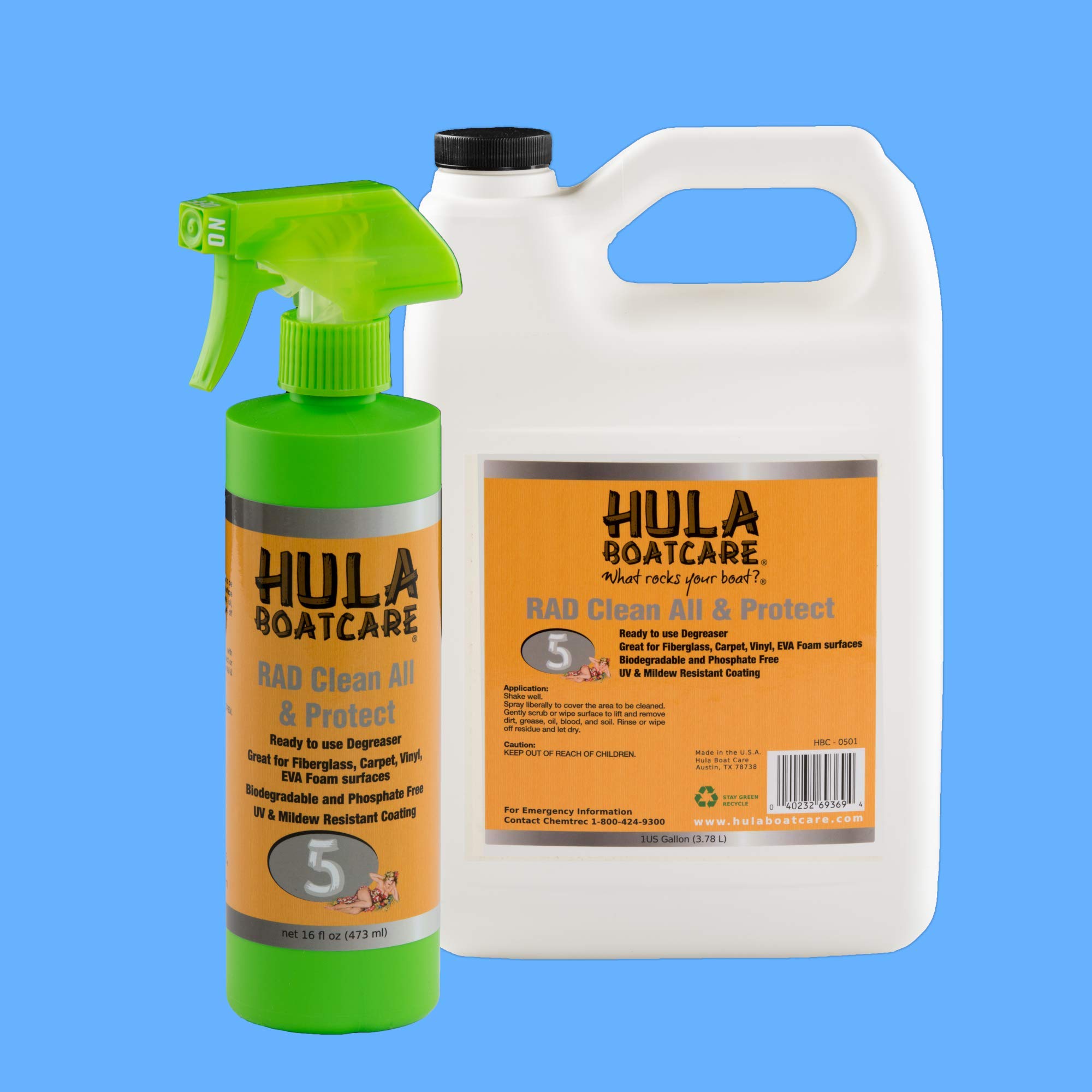 Rad Ready Use Boat Surface Cleaner Eco-Bundle | Great Savings Marine-Safe | Recyclable Reusable Packaging | Vinyl Shine Boat Cleaning Products