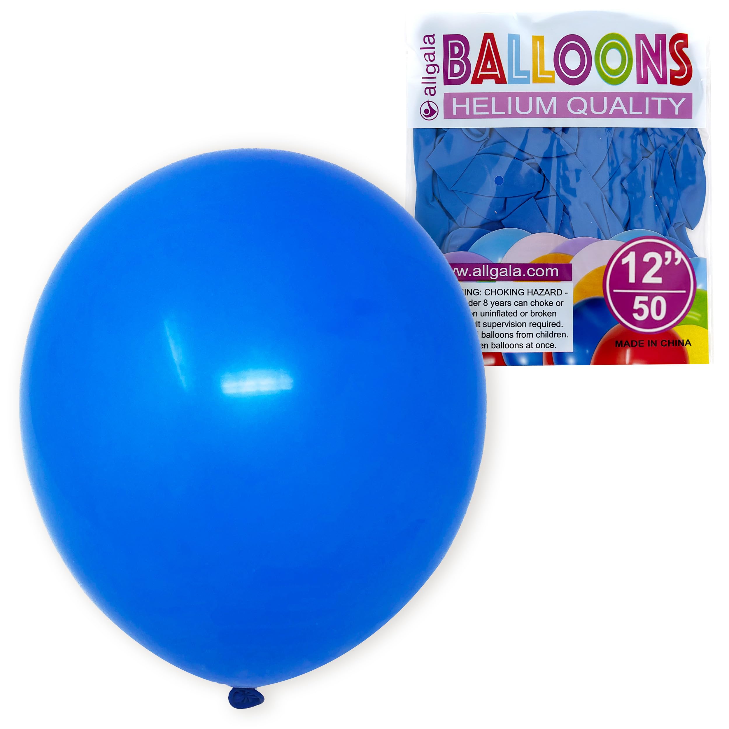 Allgala Royal Blue Balloons 50 Pack 12 Inch Helium Grade Latex Bulk Balloon Pack Ideal for Birthday, Wedding, Bridal Party Baby Shower Decorations