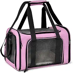 Bolsa De Viajem Para Transporte Pet Para Cães E Gatos Avião (Rosa)
