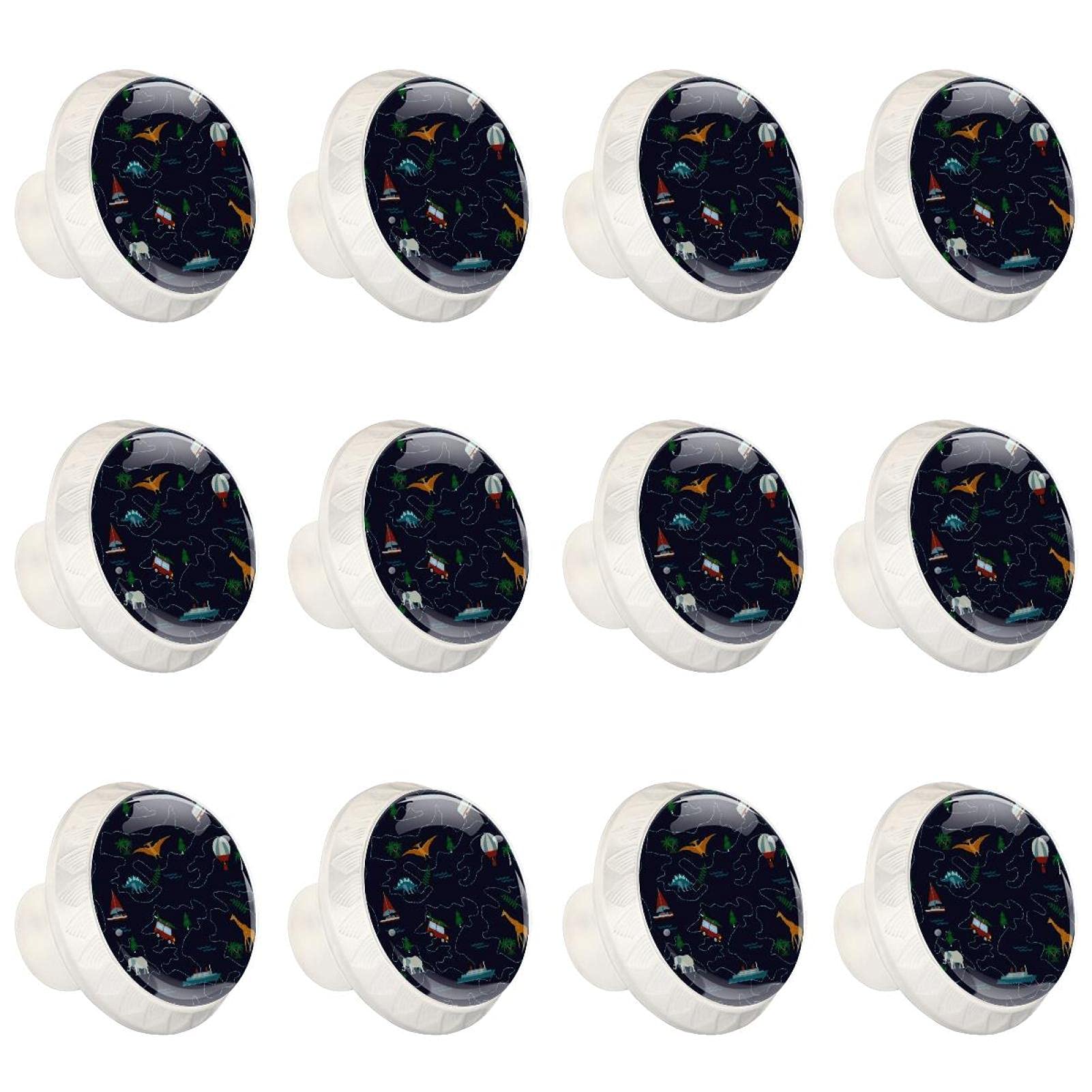 Boutons de commode ronds aux finitions soignées style carte rétro pour armoire x12