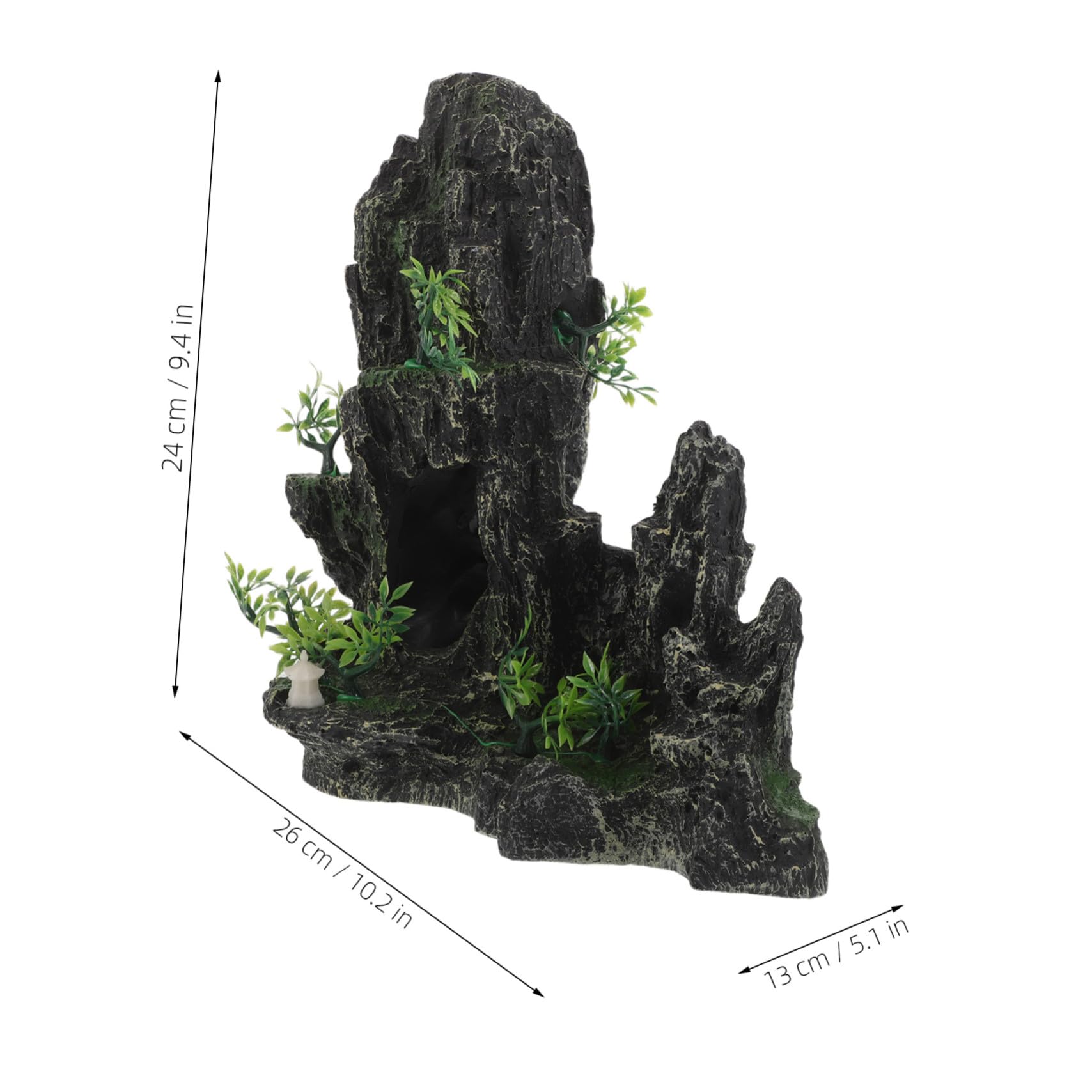 GALPADA Fisch-Aquarium Deko Simulierter Drachenstein mit Versteck für Garnelen und Fische Resin Aquarium Felsen Berglandschaft Naturnahe Fischbecken Dekoration Stressfreies Versteck