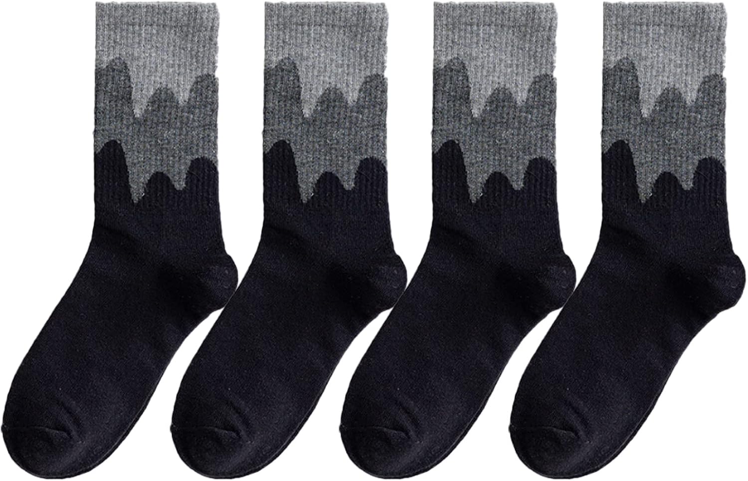 4 Pairs of Women’s Wave Striped Athletic Crew Socks – Cute Novelty Middle Tube Socks in Black, One Size – Great Small Gifts for Her 4 Pairs of Women’s Wave Striped Athletic Crew Socks – Cute Novelty Middle Tube Socks in Black, One Size – Great Small Gifts for Her