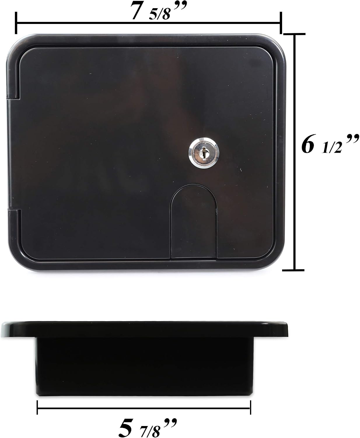 RV Camper Trailer Motorhome Power Cord Hatch Electrical Access Door (Black-1802MB)