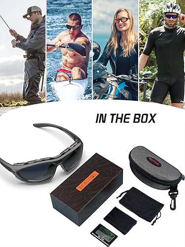 Miniatura 6 de BEACOOL Gafas de sol deportivas polarizadas para hombres, mujeres, jóvenes, motociclismo, seguridad, conducción, equitación, gafas militares, gafas