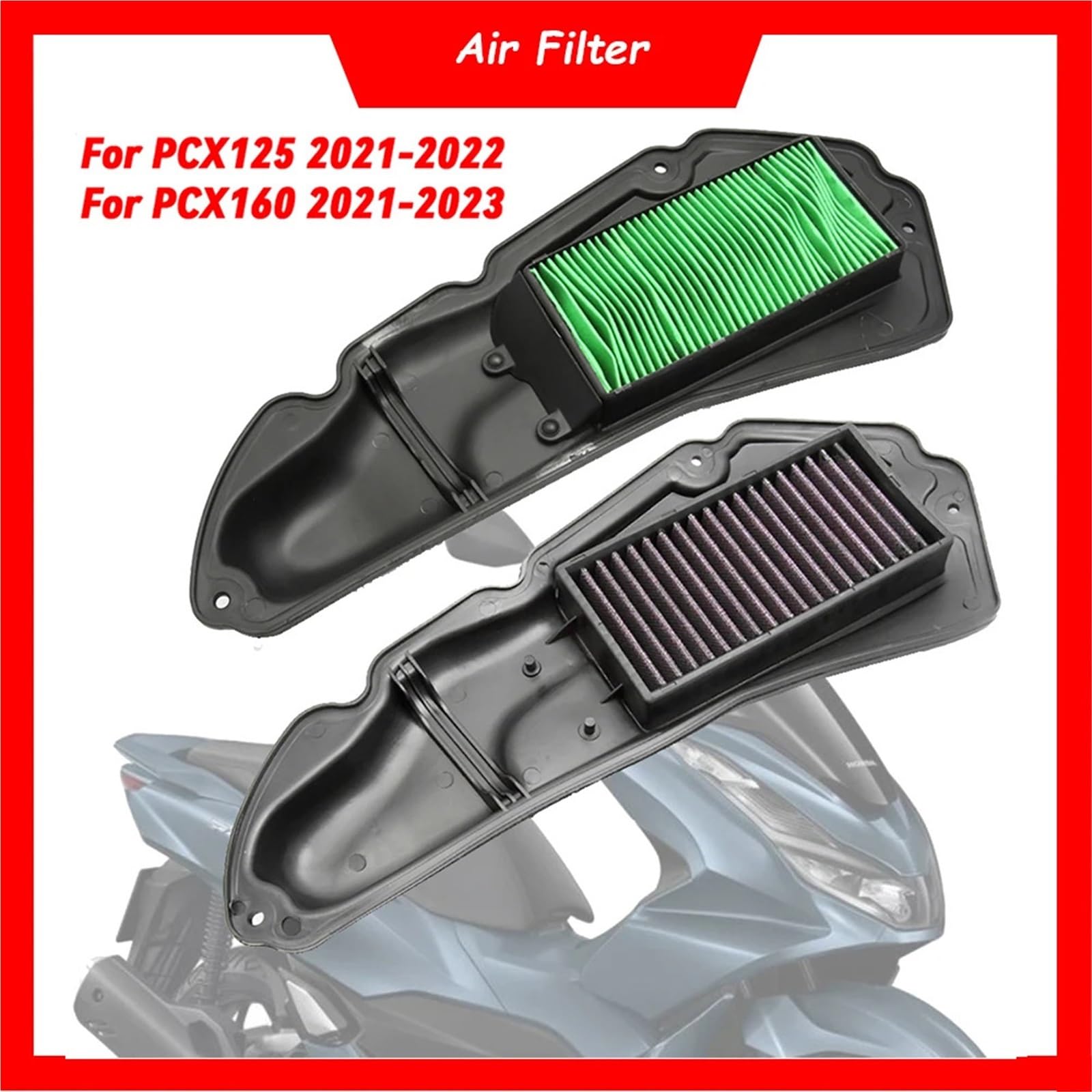 Kompatybilność z Pit Bike crossowym‌ Filtr powietrza silnika motocykla Filtr wlotu powietrza Element filtra pasuje do Honda PCX160 PCX 160 2021-2023 PCX125 2021-2022(High Flow)