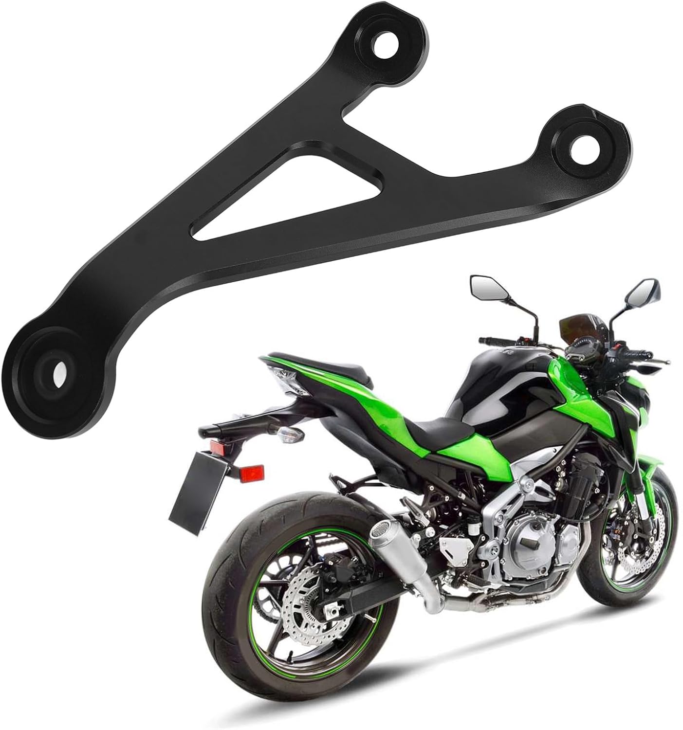 Motorcycle Exhaust Hanger Bracket, CNC Aluminum, High Strength, Secure Mounting, Fit for Kawasaki Z 900 Z900 2017-2023, Reduces Vibration Impact, Enhances Exhaust System Stability。