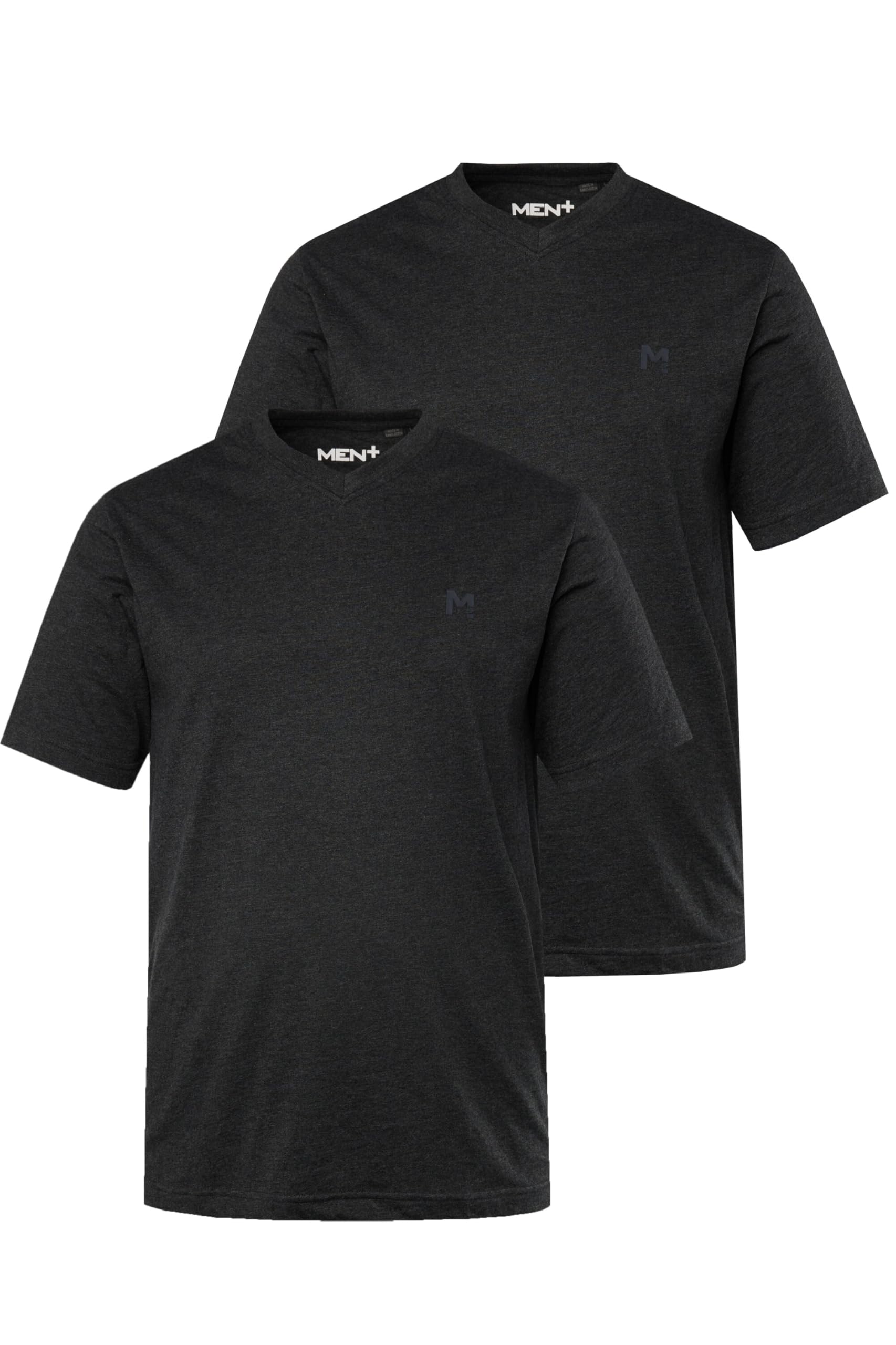 Men Plus Herren große Größen Übergrößen Menswear L-8XL T-Shirt, Basic, 2er-Pack, Halbarm, V-Ausschnitt 836299