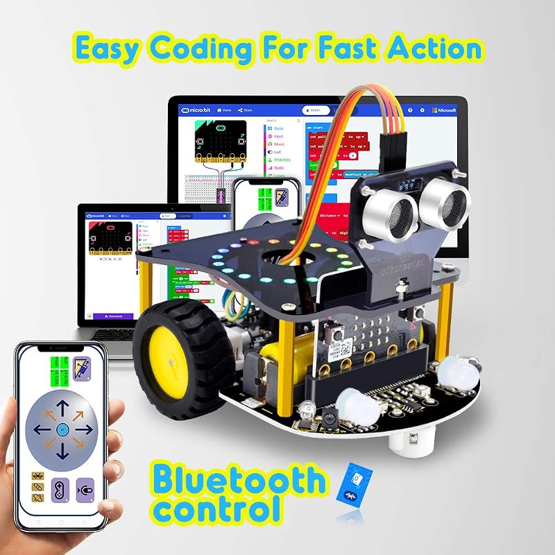 KEYESTUDIO BBC Microbit Robot Kit robotika szett vonalkövetéssel ultrahang szenzorokkal