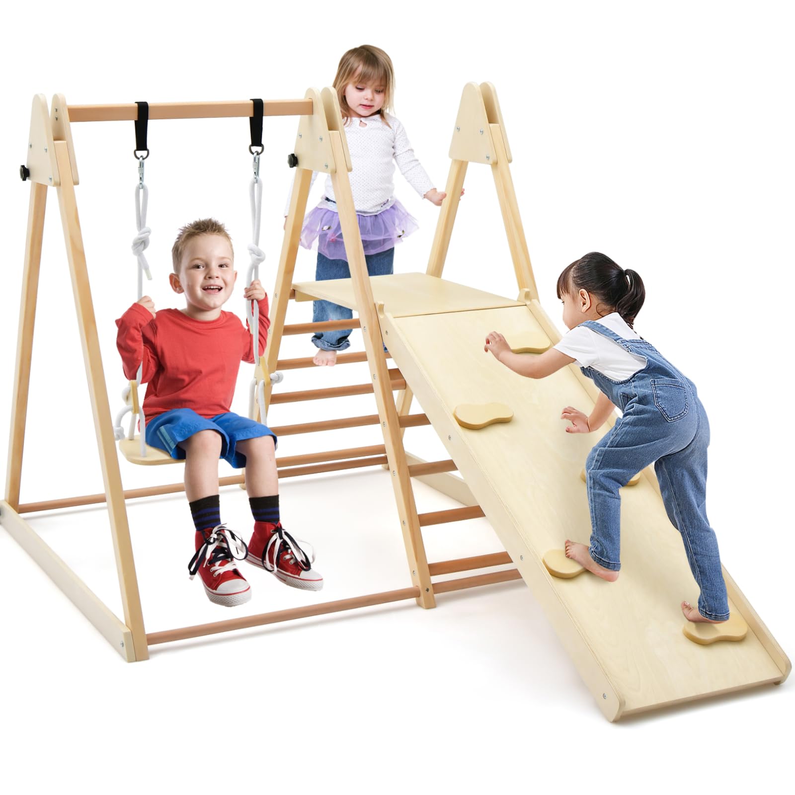Montessori Climbing Gym For Toddlers Costzon 6-in-1 Indoor Jungle Gym - View #12