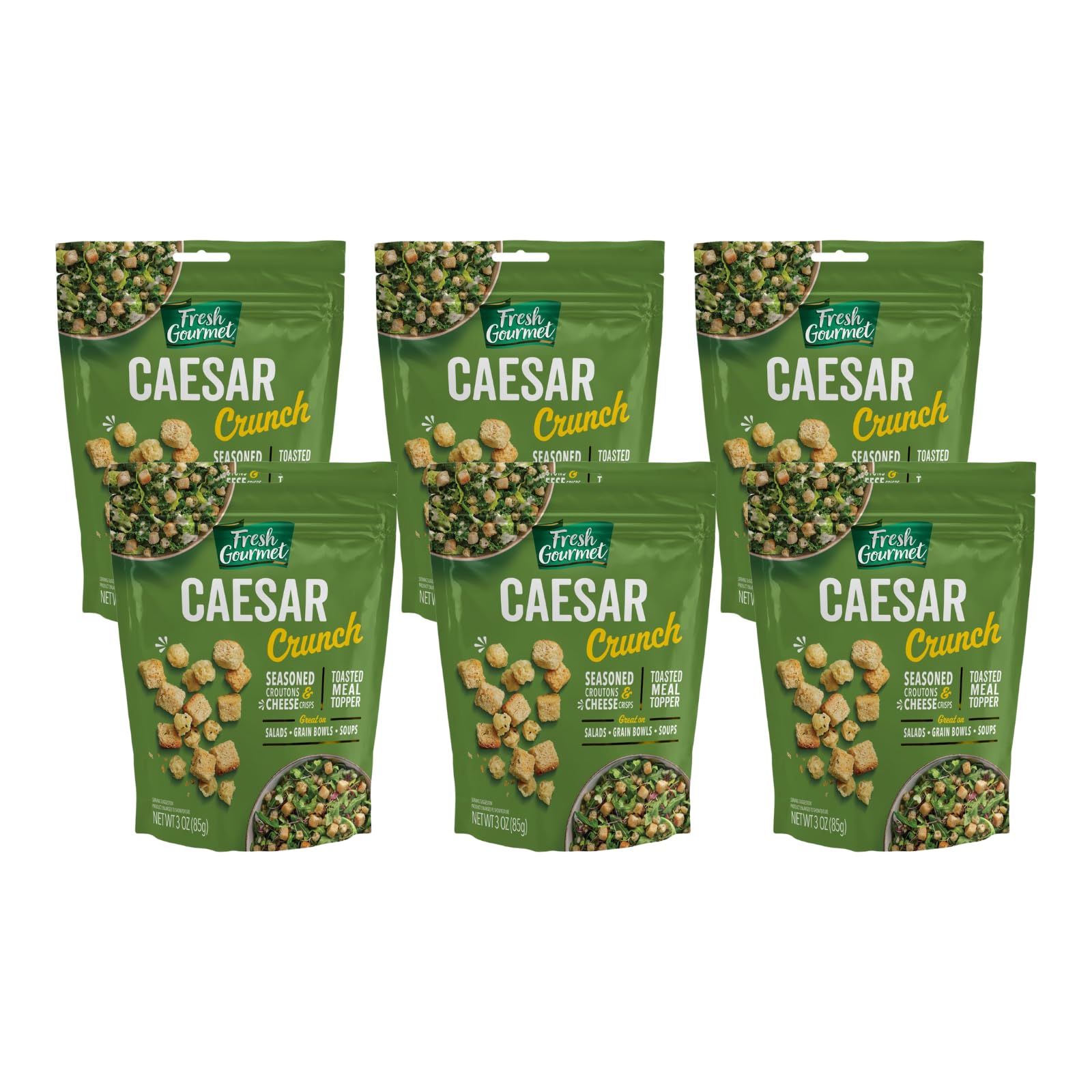 Caesar Crunch for Salads by Fresh Gourmet – 3 Ounce (Pack of 6)