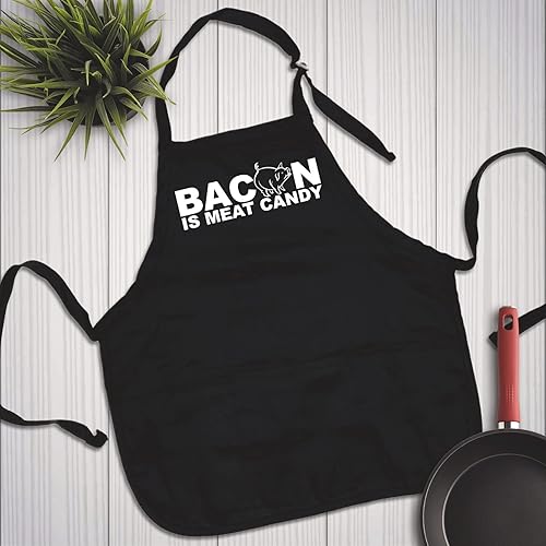 Miniatura 10 de Feelin Good Tees Día del Padre Tocino Carne Chef BBQ Gráfico Novedad Divertido Regalo de Cocina Para Papá Delantal