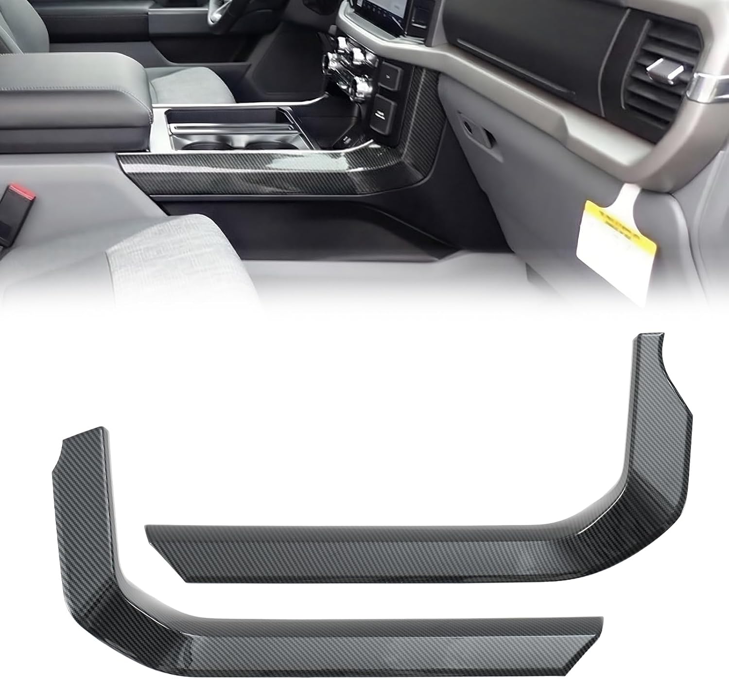 Center Console Side Cover for Ford F150 2021-2025 Carbon Fiber Gear Shift Side Trim