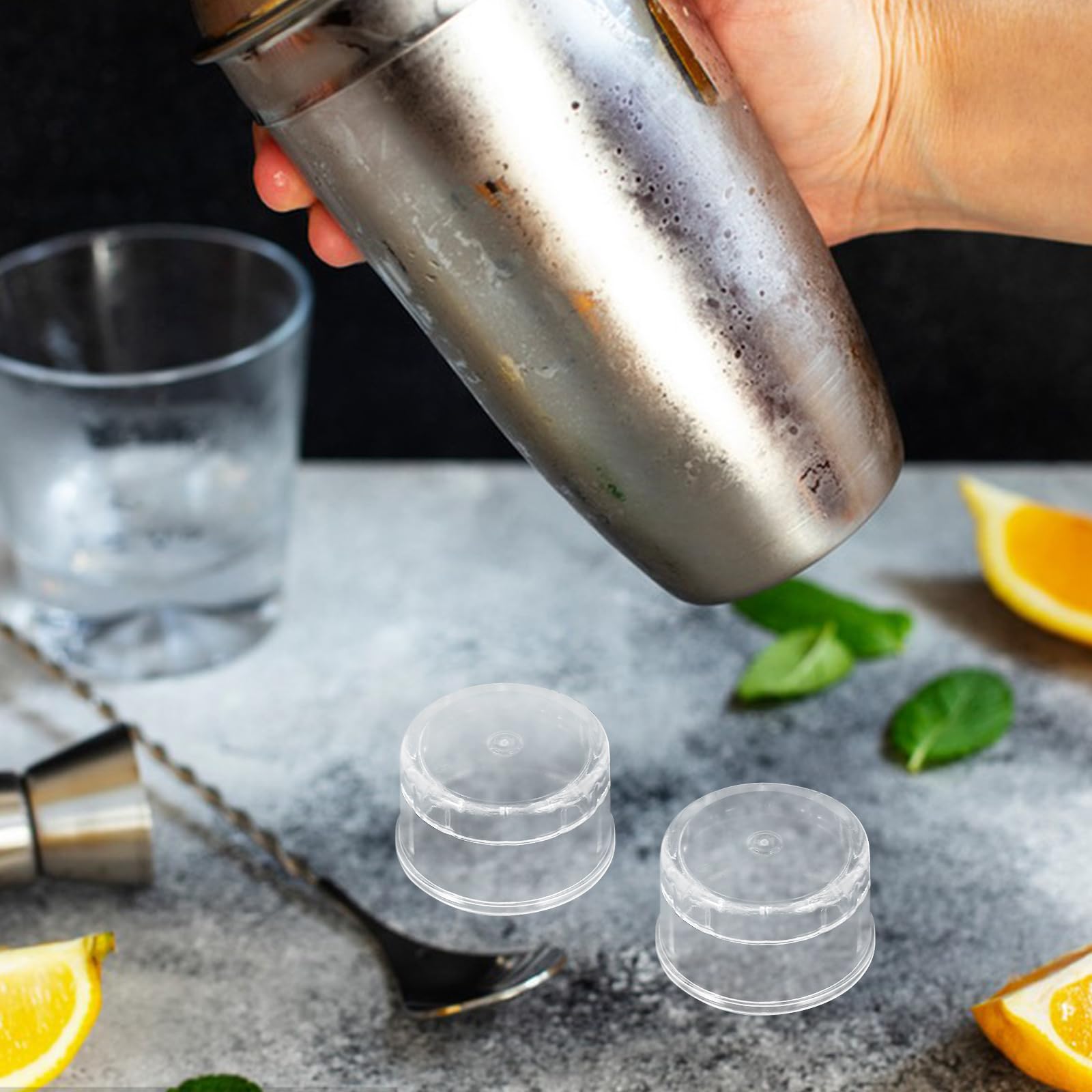 Zerodeko 10pcs Shaker Lid Cocktail and Juice Cups Splash- Tight-sealing Covers for Easy Mixing Shaker Attachment for Outdoor Use