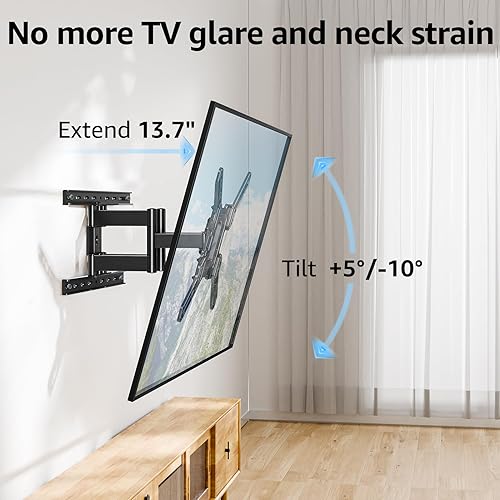 Miniatura 5 de MOUNTUP MU0062 - Soporte de pared para TV de movimiento completo ultradelgado, soporte de TV de perfil bajo delgado de 1.3 pulgadas para televisores