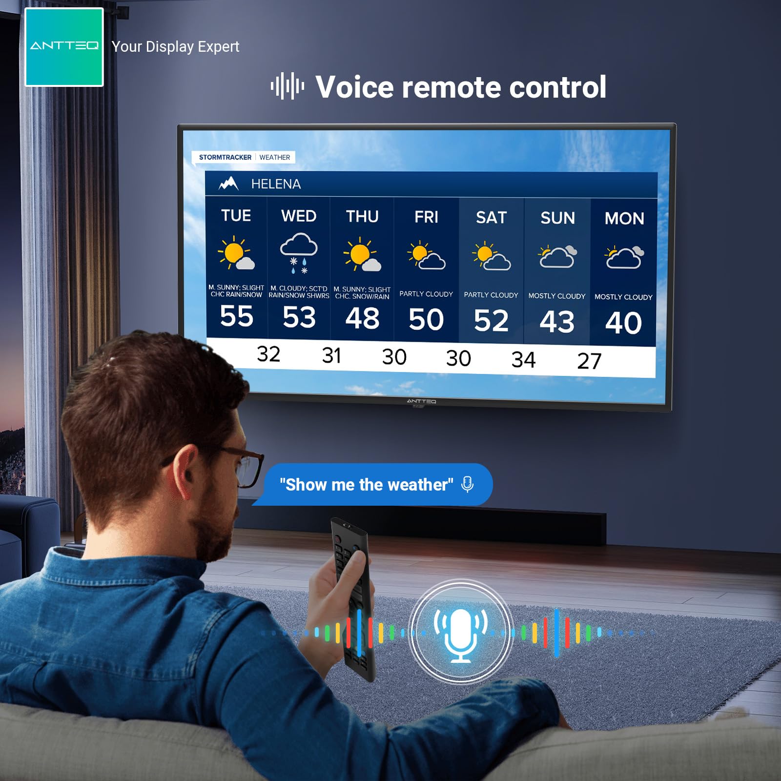 Antteq Egoi Smart TV 24 Pouces(62cm),Bluetooth, Chromecast, Google Assistant,Competible Google APP Store,Youtube/Netflix/Prime Vedio