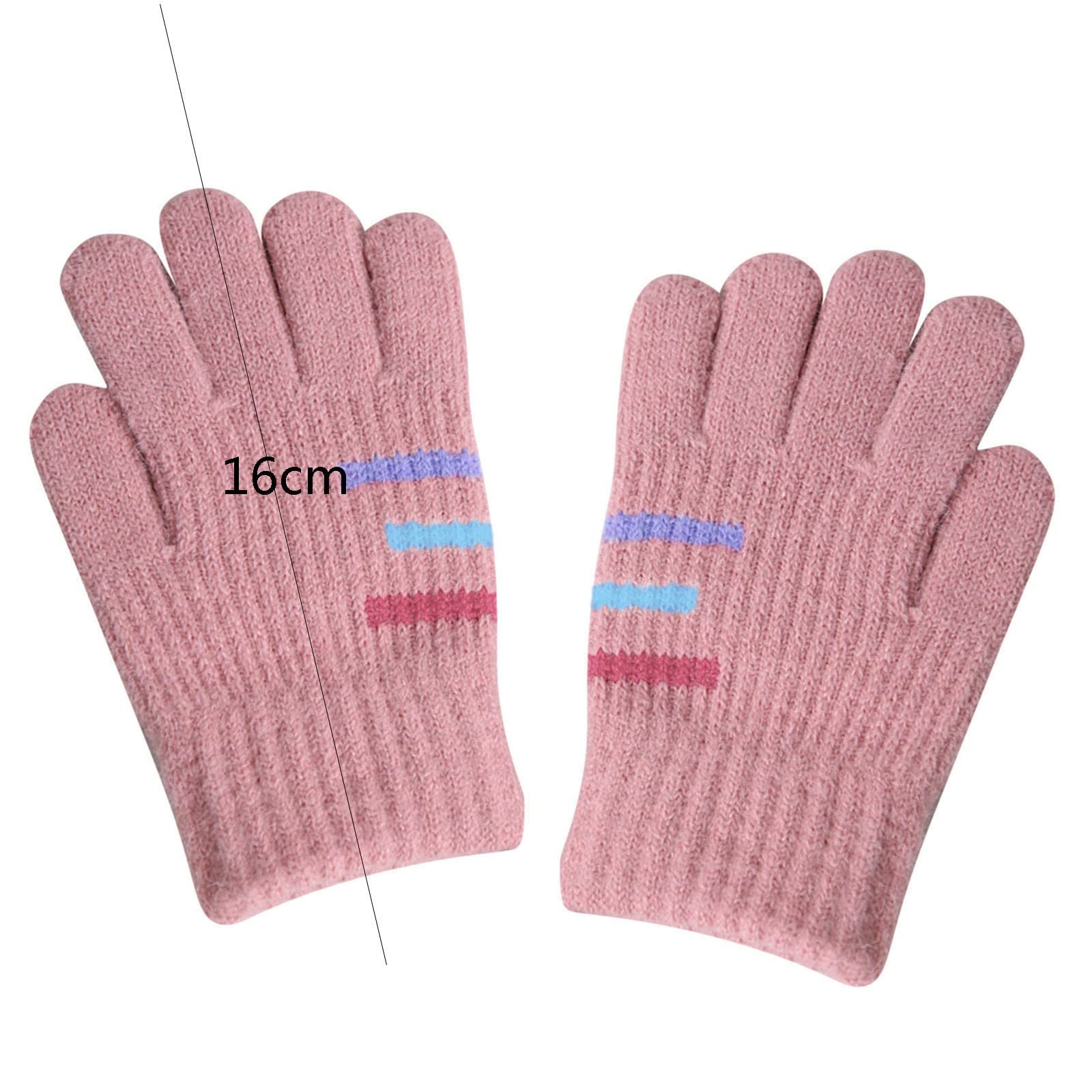 DUHGBNE Winterhandschuhe dehnbare warme Handschuhe Jungen oder Strickhandschuhe Bestatter (Grey, One Size) Fashion