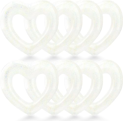 47.3 Inch Inflatable Heart Pool Float, Clear White