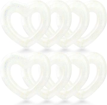 47.3 Inch Inflatable Heart Shaped Pool Float Inflatable Heart Shaped Swimming Ring Pool Heart Shaped Tube for Adult Summer Beach Pool Bachelor Party Clear White