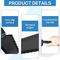 Vista 4 de 50 piezas desechables de plástico cortador de tartas, espátula de plástico negro para tartas, utensilios de servir desechables para pizza