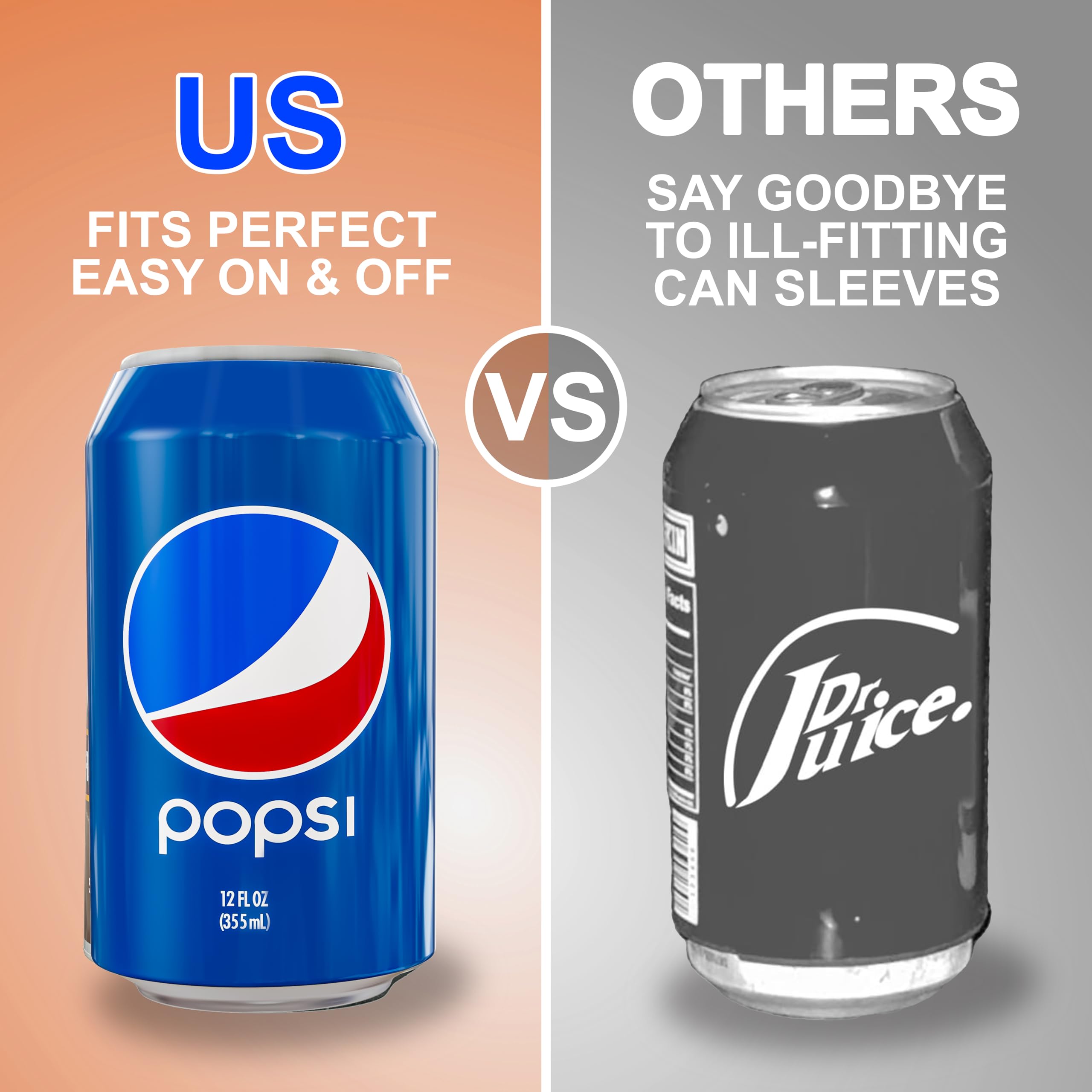 BeerSkin Skywin Silicone Can Cover - 10 Pack 12oz (355ml) Sleeve Hides and Disguises as Soda Can (Dark Blue)