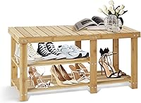 Vista 1 de Zapatero, organizador de zapatos de 3 niveles para almacenamiento de entrada, pequeño estante de madera para zapatos, zapateros independientes