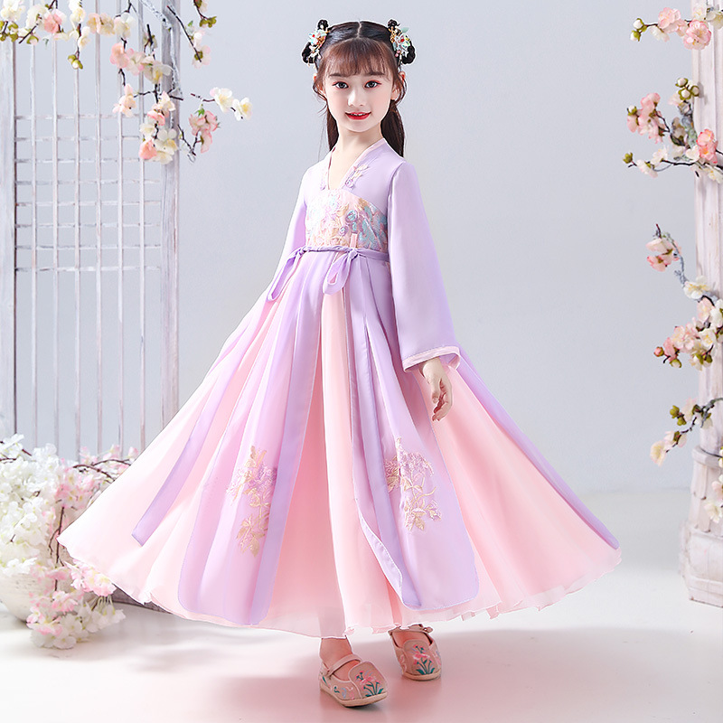Amazon | [AINIFU] 紫霞仙女漢服ワンピース小さい女の子襦袢チャイナ
